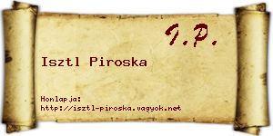 Isztl Piroska névjegykártya